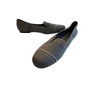 Vivaia Elly Round Toe Stripe Loafers gray women's size 38.5 US 8 NEW